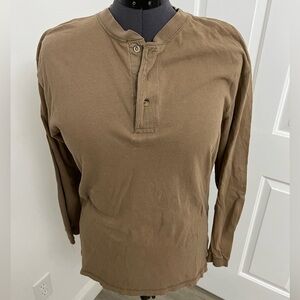 PURITAN Men's Brown Henley Shirt Size M